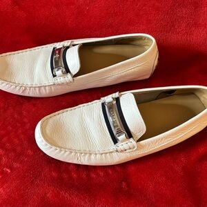 White Leather Loafers